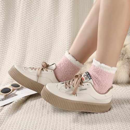 Image of Trifabricy Fuzzy Socks - 5 Pairs Slipper Socks for Women, Non Slip Warm Cozy Sock, Women's Winter Fuzzy Slipper Sock