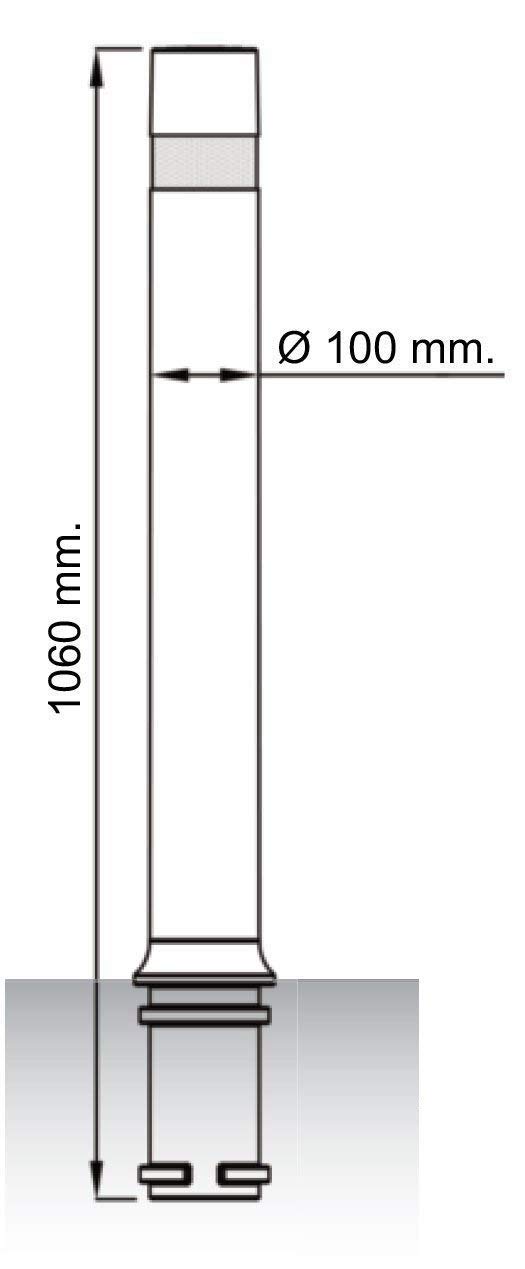 PAL | Bolardo/pilona flexible A-Flex negro de alta resistencia y flexibilidad para empotrar (1- Bolardo)