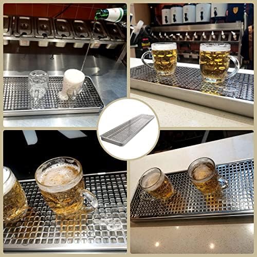 Bandeja de derrames de acero inoxidable para grifo de cerveza, rejilla extraíble para encimera para el hogar, bar, estación de bebidas
