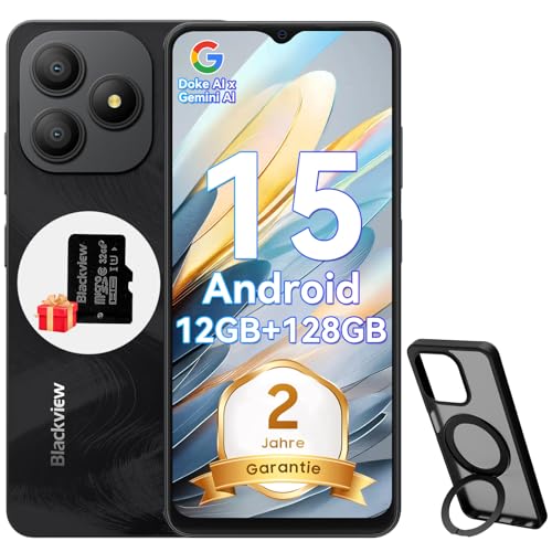 Blackview Wave 9C Handy Ohne Vertrag, Android 15 Phone, 12GB+128GB/2TB TF, 6.56\", 5000mAh Smartphone Ohne Vertrag Günstig, IP54, 13MP+8MP, Fingerabdruck/GPS/OTG/Ring-Halter Handyhülle Blackview Wave 9C Handy Ohne Vertrag, Android 15 Phone, 12GB+128GB/2TB TF, 6.56\", 5000mAh Smartphone Ohne Vertrag Günstig, IP54, 13MP+8MP, Fingerabdruck/GPS/OTG/Ring-Halter Handyhülle