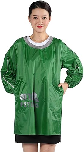 Delantal de vinilo impermeable de manga larga, delantal de trabajo duradero con 2 bolsillos para lavavajillas, laboratorio, carnicero, limpieza disponible en Yaxa El Salvador
