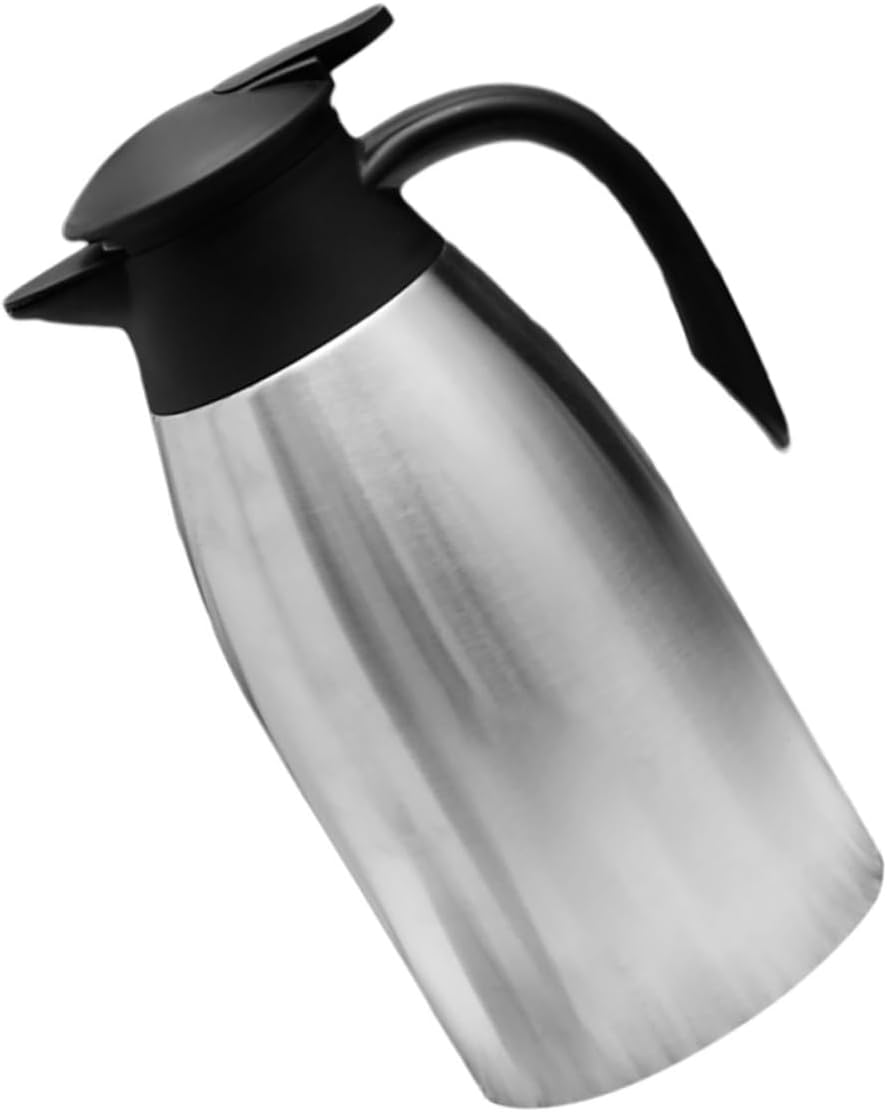 Stainless Steel Insulated Hot Water Carafe Thermal Coffee Container Comfortable Handle for Office Use Parties and Home Keeps Beverages Hot for Hours
