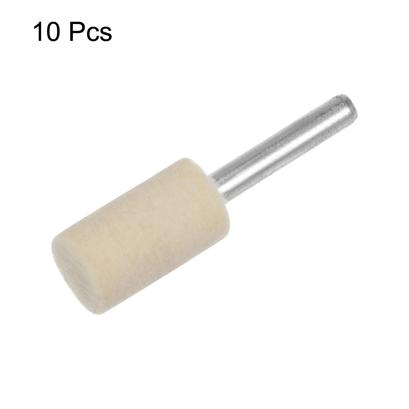 QUARKZMAN 10pz Punte Mandrino Montate Feltro Lana 16mm Testa 1/4 Pollici Supporto Cilindro Lucidatura Punta Trapano Feltro Lucidatura Ruota per Strumento Rotante