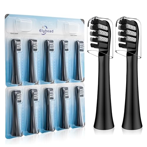 Replacement Toothbrush Heads Compatible with Colgate 360 Power Charoal Battery Toothbrush Black 10 Pack