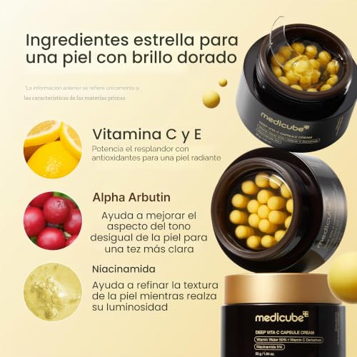 Miniatura 3 de medicube Capsule Cream with Deep Vitamin C | Crema con Cápsulas de Vitamina C, Luminosidad y Piel de Aspecto Más Uniforme, Textura Gel Hidratante, Cosmética Coreana, 55 g