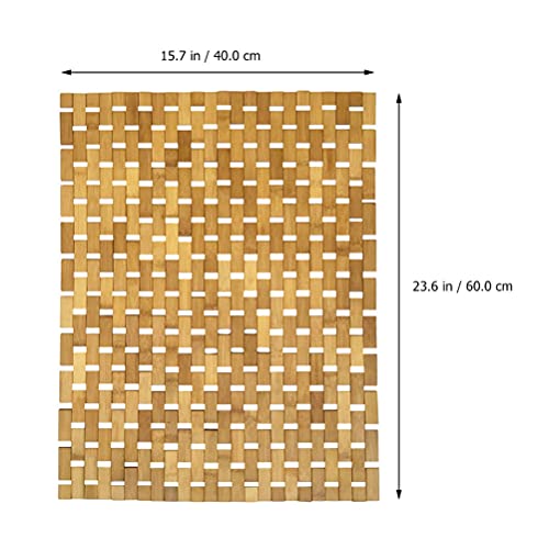 Garneck Tapete de bambu antiderrapante, tapete de banheiro de madeira, repelente de água, tapete de