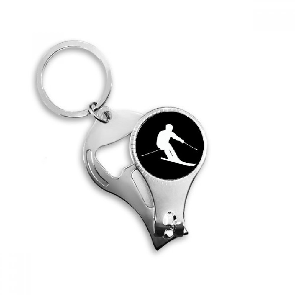 Pince coupe-ongles de sport noir hiver ouvre-bouteille et porte-clés ski de rando