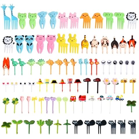DKDDSSS 91 pcs Cartoon Fruit Forks Cover