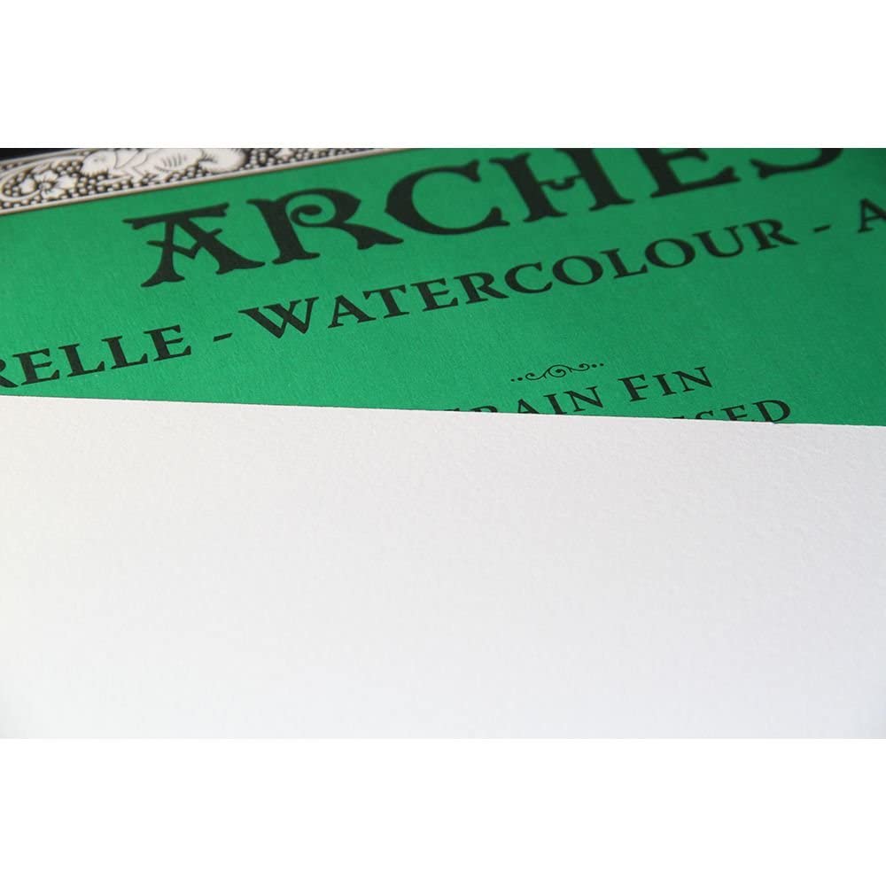 Bloc 20 feuilles Aquarelle (collées 4 côtés) 18x26 300g/m², grain fin blanc naturel