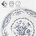 HomeElves Dinner Plates, Ceramic Plates Set of 6, Kitchen Plates Microwave Safe, White Plate Dessert Blue Floral Plate Porcelain (Blue Rose, 10.5 inch)
