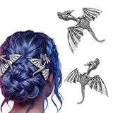 Tapufitil 2 Stück Gothic Drachen Haarspange Halloween Haarschmuck Für Frauen Drachenschmuck Düsterer Goth Haarklammer