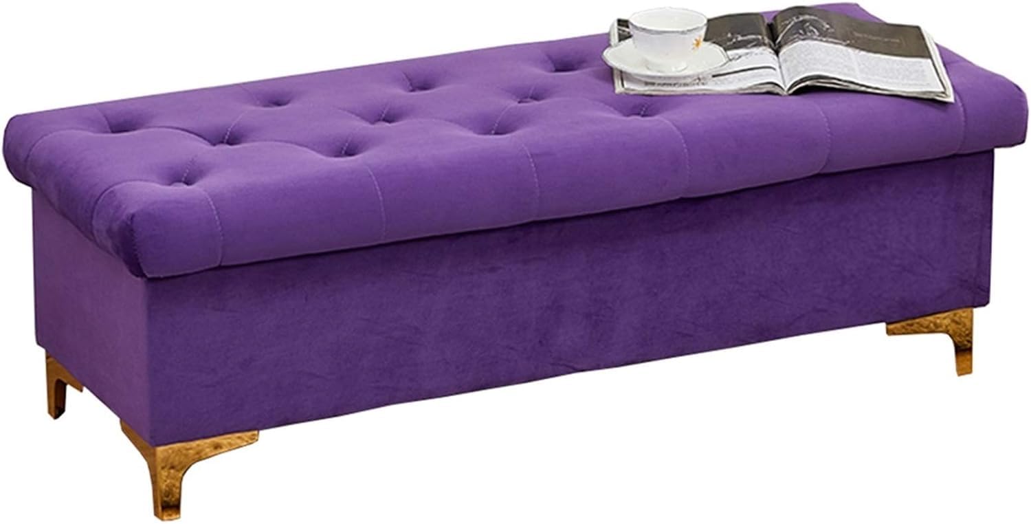 Tabouret à langer pour chaussures en flanelle et grand ottoman de rangement
