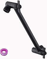 Burginwin 8 Inch Matte Black Adjustable Shower Arm Extension - Solid Brass, Universal 1/2" Fit for Rain & Handheld Heads