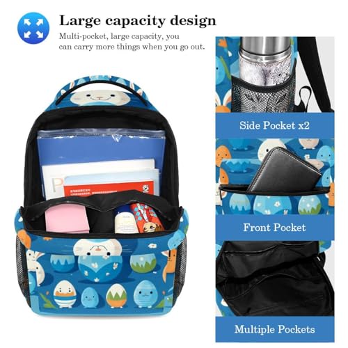 Ensemble cartable et trousse lapin de Pâques bleu multicolore - 3