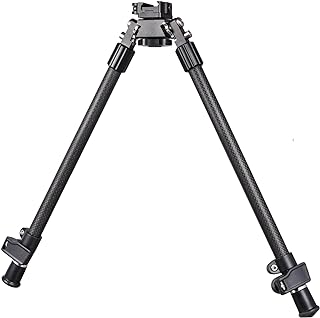 Tactical Carbon Fiber Rifle Bipod Tall with Quick Detach Lever 1913 Picatinny Rail Mount for Long Range Hunting - bravovski
