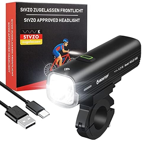 StVZO Zugelassen Fahrradlicht, USB Frontlichter Akku Cover