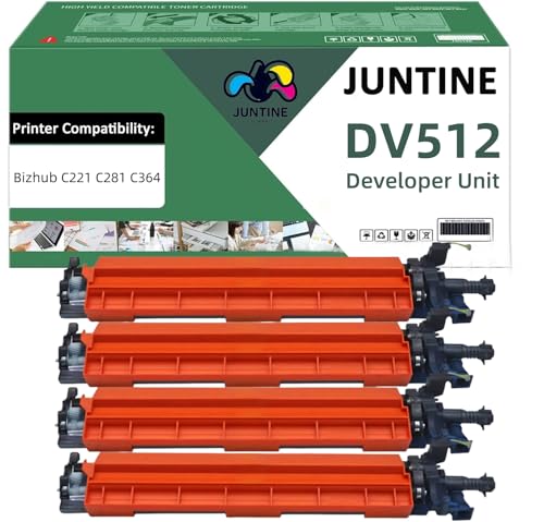 DV512 Developer Unit Replacement for Konica Minolta DV512 Compatible with Bizhub C221 C281 C364 (4Pack-BCMY)