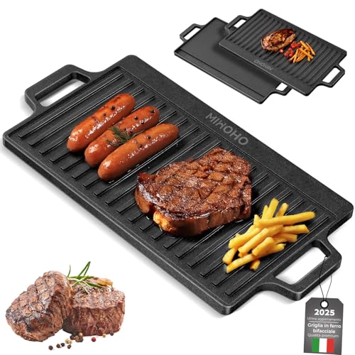 Parrilla rectangular, placa antiadherente de 45 x 22 cm para parrilla de gas, plancha para parrilla de carbón para exterior/camping (45 cm)