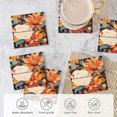 Dessous de verre céramique liège résistant chaleur support tasse café lot de 6 - 6