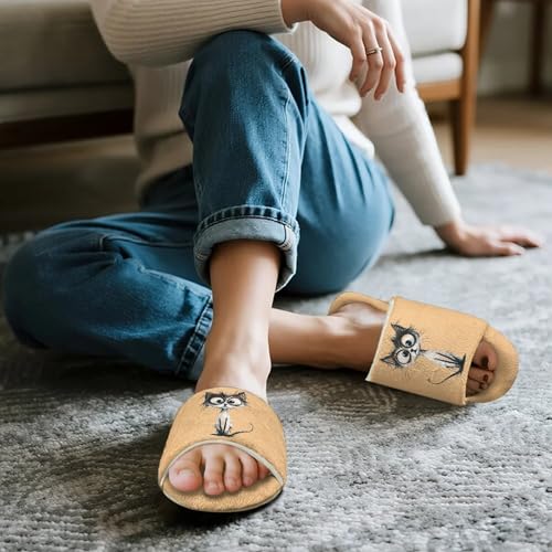 Fuzzy Slippers Open Toe House Shoes Breathable Indoor Slider Shoes Lightweight Slippers for Women2