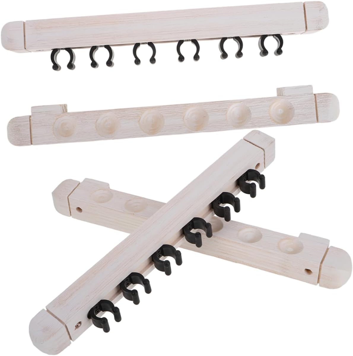 2pairs Wall Mounted Billiard Cue Rack Solid Wood Slot Storage for Organized Pool Stick Placement for Home and Use Space Efficient Cue Holder