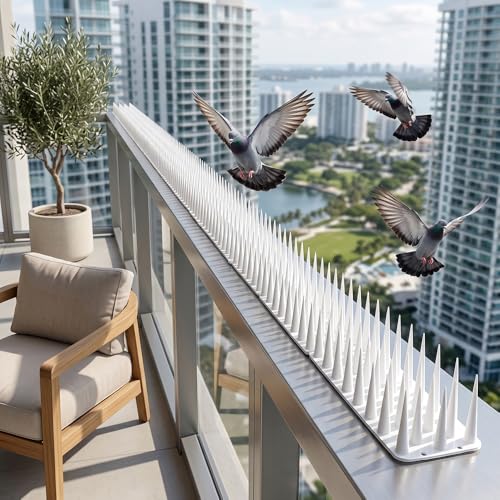 PikArt Bird Spikes(Pack of 50) Anti Pigeon Spikes for Balcony, Windows, AC Units & Ledges | Humane, UV-Resistant Bird Deterrent for Home and Office Use (White)