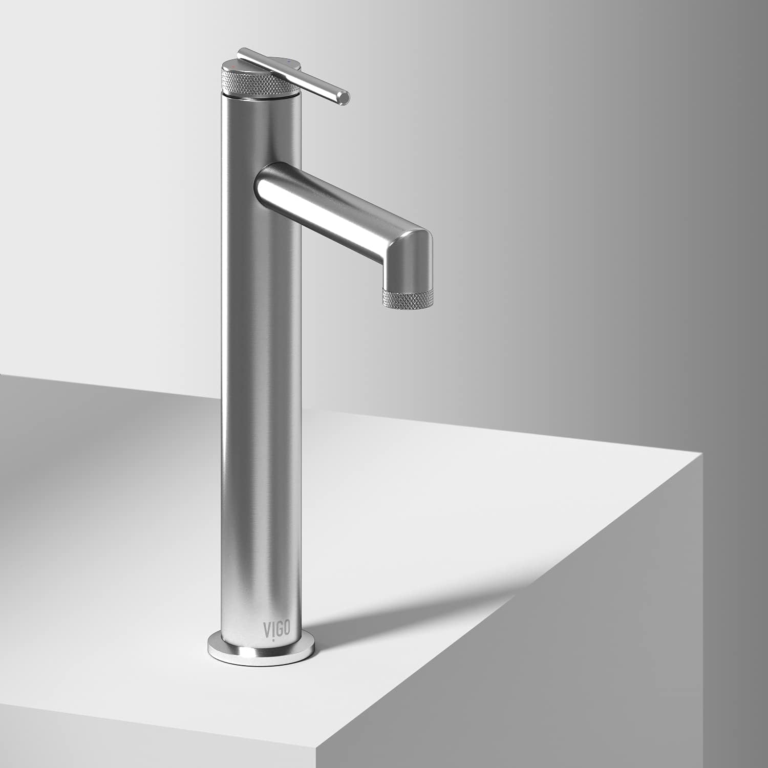 VIGO Sterling 11'' H Single Handle Single-Hole Bathroom Vessel Faucet in Brushed Nickel-VG03032BN