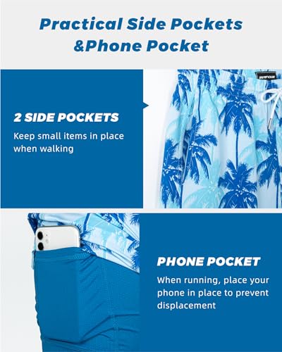 Image of SURF CUZ Mens Swim Trunks with Compression Liner Swim Shorts 7 inch Swimming Trunks Stretch 7 Inch Swim Suits Quick Dry