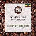 Coffee World | Ethiopia Yirgacheffe Single Origin UK Roasted Whole Coffee Beans - Perfect Brewing for Home, Café, Business, Shop - 1KG Bag/Pouch
