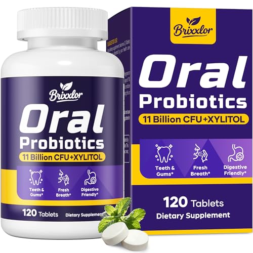 Brixxlor Oral Probiotics for Mouth Bad Breath for Adults - Fresh Breath & Great Oral Health, 52.6...
