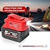QUPERR - Strömkälla USB-batteriadapter för Milwaukee M18 18V-batteri, LED-arbetsbelysningsomvandlare med ett par USB-telefonladdare, med DC-port trådlös ficklampa (endast adapter) #4