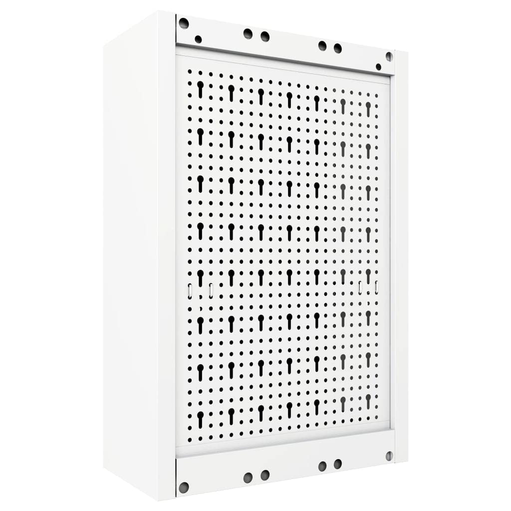 INLIFE Armario para herramientas de pared, diseño industrial, metal gris y negro, 5,65 kg, 145354