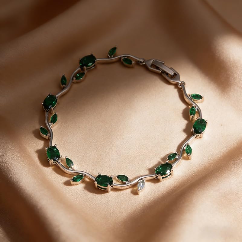 Image of Shining Diva Fashion Tulip Bracelet for Women, Floral Crystal, Anti Tarnish Jewellery Stylish Bracelet Gifts for Girls