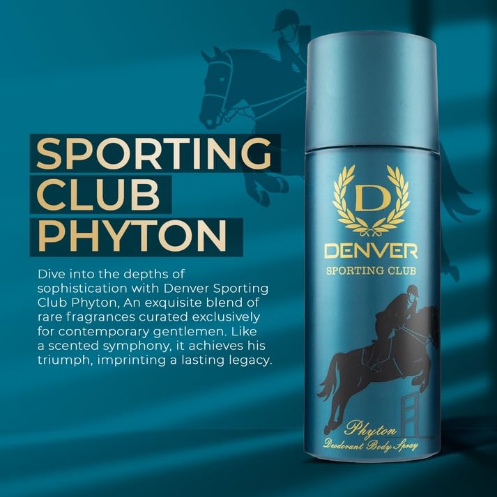 Image of Denver Sporting Club Phyton Deodorant For Men- 165 ML Each, Pack of 4