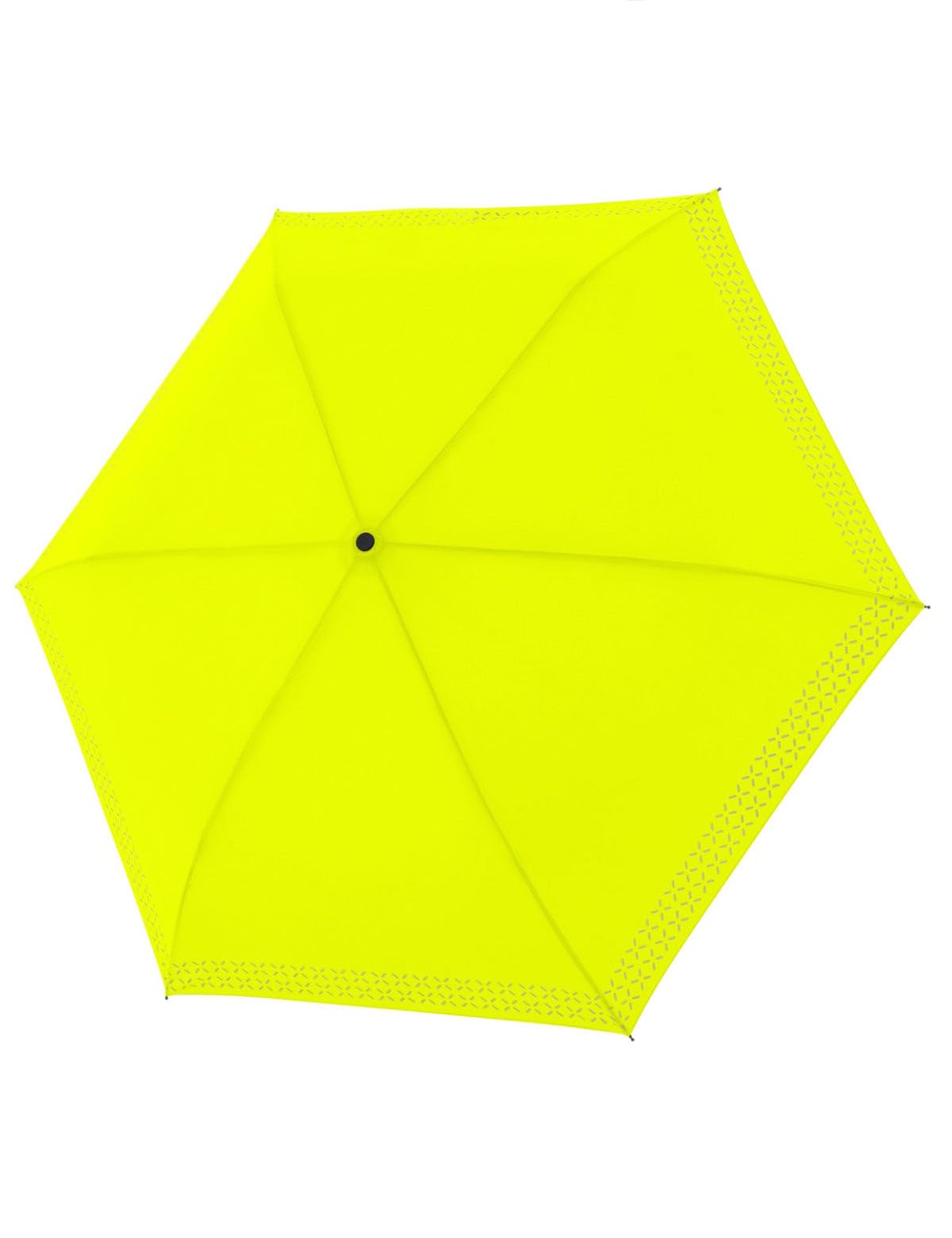 doppler Umbrella Safety Reflect, Umbrella with Reflective Edge and Hand Opener, Mini Umbrella in Bright Colours with Matching Umbrella Bag, Lightweight Pocket Umbrella for On the Go, neon yellow, S
