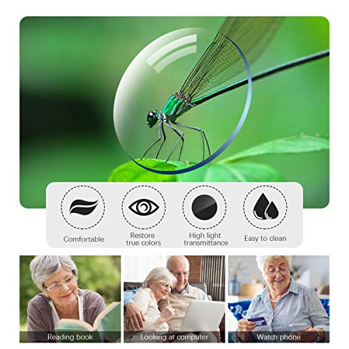 image for SUGLSS Rimless Bifocal Reading Glasses Blue Light Blocking Readers Fle