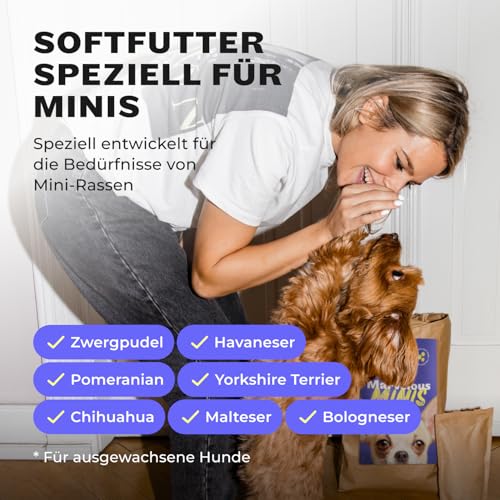 HEY HOLY Hundefutter Soft für Minis 100% getreidefrei | Softfutter | 2.5 kg weiches Trockenfutter für ausgewachsene Minis mit Forelle | Hochverträglich aus natürlichen Zutaten
