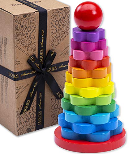 Jaques of London Rainbow Stacking Rings | Baby Stacking Rings | Wooden Toys for 1 2 3 Year Olds Boys and Girls…