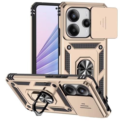 Funda para Samsung Galaxy J7 Prime, 360 Grado Antigolpe Carcasa Capa Doble Case, con Cubierta Deslizante de la Cámara, Soporte Giratorio de 360 ° y Funda Protectora TPU de Silicona - Oro