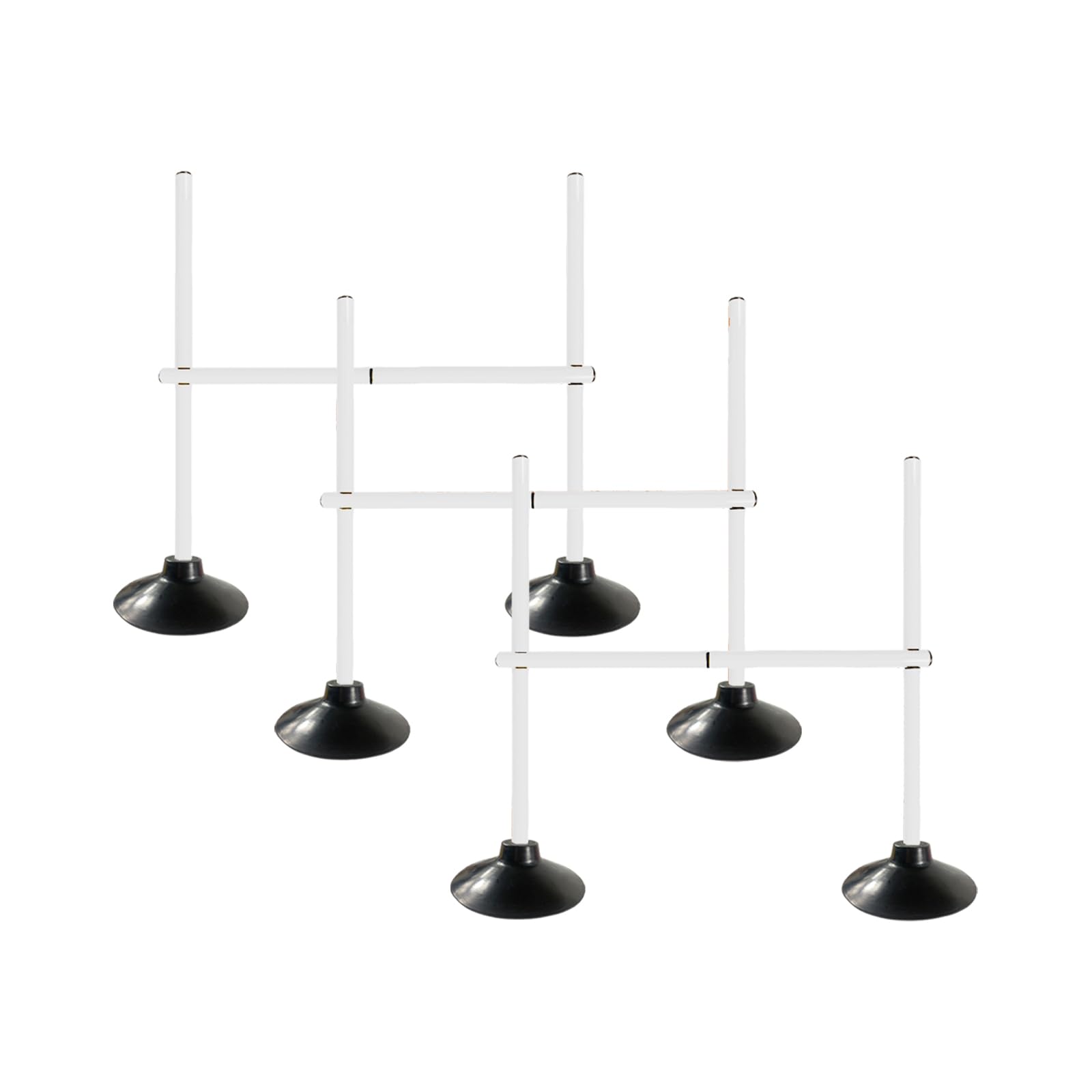 TNZMART Postes de agilidad blancos de 4.9 pies y 3.3 pies, obstáculos ajustables para equipo de entrenamiento de velocidad de fútbol, pista y campo