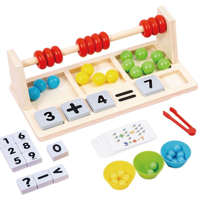 Dr. MUYA Montessori Toy for 3 4 5 6 Years, Counting Toy, Wooden, Educational Toys, Motor Skill Toys, Hand-Eye Coordination, Maths Games, Gift for Kids Boys Girls Aged 36 Years