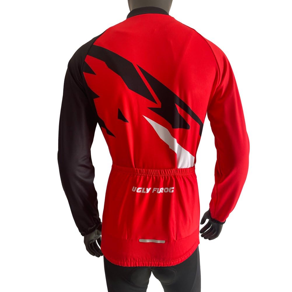 Uglyfrog HiWLJT13 Ensemble complet de vêtements d'hiver pour homme, à manches longues + pantalon à ongles, coussin en gel 3D, mode pour vélo, cyclisme et cyclisme
