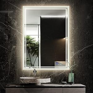 24 x 32 LED Bathroom Mirror,24×32 Led Mirror for Bathroom,32″ x 24″ Bathroom Mirror with Lights,Anti-Fog,Dimmable,CRI90+,Touch Button,Water Proof,Horizontal/Vertical,Backlit Mirror