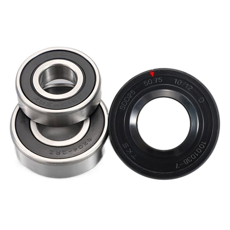 roede Joint d'eau pour Machine à Laver à Tambour Midea (25x50.75x10/12) + roulements 2 pièces (6203 6204), pièces de Bague d'étanchéité