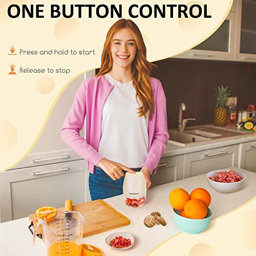 Aigostar Electric Mini Garlic Chopper, Cordless Mini Chopper Food Processor, Portable Small Food Chopper, Mini Garlic Chopper Blender For Onion Ginger Spice Meat, Veggie, Nuts, Baby Food, Puree 250Ml #TOP1