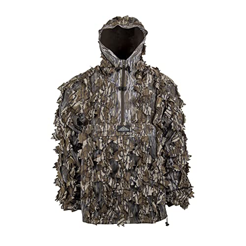 North Mountain Gear Mossy Oak Bottomland Leafy Camo Hunting Jacket – Lightweight 1/2 Zip Hooded...