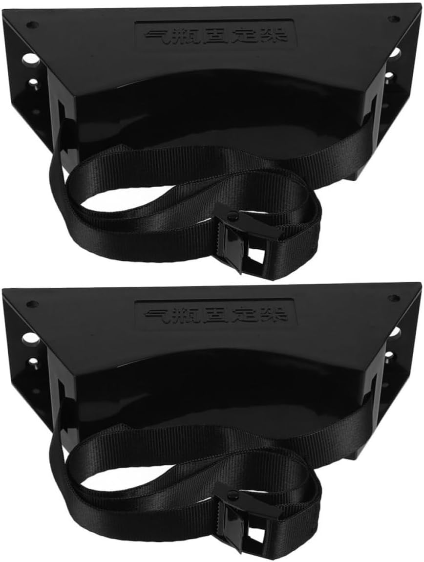 Gas Cylinder Holder Safety Chain with Wall Mounted Bracket Black