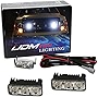 iJDMTOY (2) High Power 3-LED Daytime Running Light Kit Compatible With Truck SUV 4x4 Behind Grille, Cool White Color