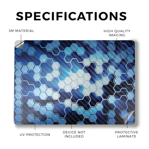 Image of Carbon Fiber Laptop Skin Compatible with Alienware M18 R2 (2024) - Shining Hex - Premium 3M Vinyl Protective Wrap Decal Cover - Easy to Apply | Crafted in The USA by MightySkins
