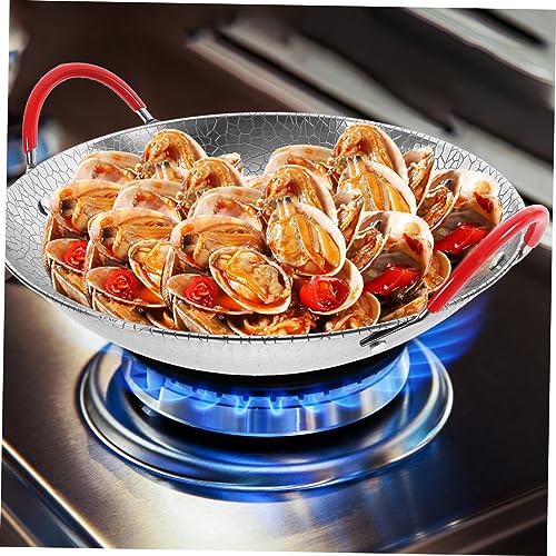 Wok de acero inoxidable con doble asa para cocina miniatura 5